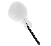 Garneck Soft White Fluffy Powder Puff for Body Powder Small Long Hair Makeup Puff Bow for Household and
