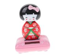 Garneck Solar-powered Japanese Maiko Doll Car Ornament Nodding Home Decor for Office Table Balcony Random Color