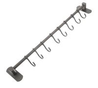 Garneck Space Aluminum Kitchen Hook Rack Multi Functional Rustproof Wall Mounted Coat and Towel Hook Rack Gunmetal Kitchen Storage Organizer