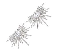 Garneck Sparkling Star Earrings for Women Wedding Guest Bling Rhinestone Ear Jewelry Dazzling Bridesmaid Accessories Elegant Glamorous Design