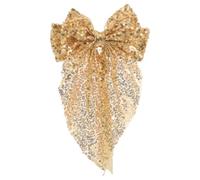 Garneck Sparkly Gold Sequin Large Hair Bow Clip for Women and Teens, Versatile Decorative Hair Accessory with Oversized Bow Design, for Formal and Casual Occasions