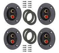 Garneck Speaker Wire to Subwoofer Adapter Made of Abs and Zinc Alloy with Quick Connect Binding Post Terminals 4pcs round Home Audio-visual Subwoofer Audio Modification