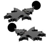 Garneck Spooky Pattern Acrylic Earrings for Women Unique Halloween Festival Design Durable Wear Resistant Tiny Earrings for Parties Everyday Style