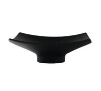 Garneck Square Ceramic Food Serving Plate with Non-Slip Bottom and Heat Resistant Sturdy Design, Reusable Dinnerware for Canteens and Coffee Shops, Black High Footed Platter for Noodles