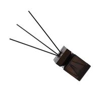 Garneck Square Glass Aroma Diffuser Bottle Set 100ml with Natural Waxwood Lid and Rattan Sticks, Fire-free Reed Diffuser Kit for Home Fragrance and Aromatherapy