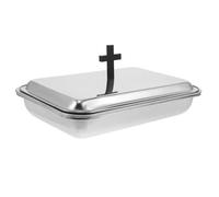 Garneck Stainless Steel Communion Cup Tray with Lid Wine Cup Holder for Church Service Stable Non-rust Sacrament Supplies Portable Holy Communion Plate for Religious Ceremonies