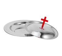 Garneck Stainless Steel Communion Tray with Lid Holy Bread Plate for Church Ceremony Supplies Hygienic Covered Bread Tray Wine Serving and Cute Distribution Plate for Baptism and