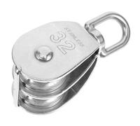 Garneck Stainless Steel Dual Pulley for Vessels and Lifting Cranes Heavy-duty Pulley Wheel with Swivel Hook Traction and Lifting for Transport Equipment