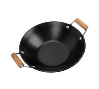 Garneck Stainless Steel Hot Pot with Comfortable Wooden Handle Compact Flat Bottom Korean Ramen Pot for Camping Versatile Cooking Tool for Stirfrying for Home and Travel Use