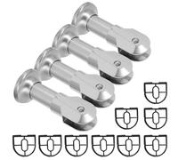 Garneck Stainless Steel Toilet Partition Support Feet 4 Pack Restroom Partition Fittings with 8 Gaskets Bathroom Hardware for Public Stall Support 5.59 X 2.76 X 2.76 in
