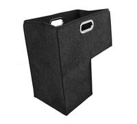 Garneck Stair Storage Basket with Handle, Foldable Felt Organizer Bin, Deep Gray Laundry and Sundries Basket for Home Storage and Toy Organizer