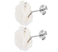 Garneck Sterling Silver Rose Flower Ear Studs Handcrafted Natural Earrings for Women Lightweight Comfortable Hypoallergenic Jewelry for Parties Weddings and Everyday Wear
