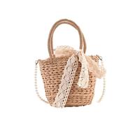 Garneck Straw Woven Bag for Beach Crossbody Bag Storage Compartment Fashion Lady Shoulder for Women