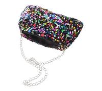 Garneck Stylish Sparkling Sequin Crossbody Bag for Women with Detachable Chain Strap, Compact Square Evening Clutch Purse for Prom and Travel Events