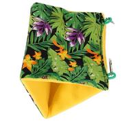 Garneck Summer Sunshade Parrot Hanging Hammock with Tropical Rainforest Print Bird Nest Bed for Small Birds Like Canary and Lark Comfortable Triangle Sleeping Spot for Cage Outdoor Use