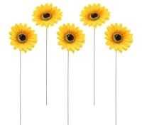 Garneck Sunflower Garden Stakes - 5Pcs Yellow Daisy Yard Art - Rust Proof Outdoor Decor for Lawn Patio and Garden Metal Flowers for Decoration