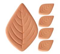 Garneck Terracotta Brown Sugar Keeper Discs 5pcs Reusable Moisture Absorber Softener for Food Storage and Baking Kitchen Use Leaf Shape Clay Disk