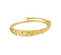 Garneck Thickened Alluvial Gold Push Pull Bracelet Brass Bangle for Women Delicate Simple Fashion Wrist Jewelry with Vacuum Gold Plating Color Retention Suitable for Weddings and