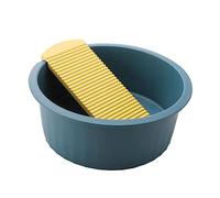 Garneck Thickened Plastic Washing Clothes Basin with Non Slip Washboard for Hand Washing Clothes and Delicate Items Multipurpose Tub for Face Foot Wash and Dorm Use Large Blue Basin for