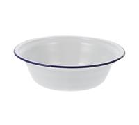 Garneck Thickened Vintage Enamel Basin Deep Soup and Vegetable Storage Bowl Wear-Resistant Kitchen Enamelware for Mixing Washing and Serving