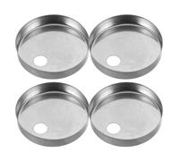 Garneck Toilet Bolt Caps Round 4pcs Stainless Steel Decorative Covers Silver Screw Caps Easy Installation Extended Lifespan Suitable for Public Places and Hotels