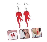 Garneck Transparent Red Acrylic Flame Earrings for Women Punk Dangle Earrings Lightweight Skin Ear Jewelry for Festivals Daily Wear Birthday Gifts