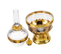 Garneck Transparent Ritual Water Drip Bottle for Devotional Blessing Rituals Ethnic Artistic Buddhist Supply Cup for Home Prosperity and Positive Energy
