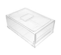 Garneck Type Refrigerator Storage Box Large Stackable Plastic Fridge Organizer Bin for Freezer and Kitchen Clear Pull Out Design for Neat Food Storage and Easy Access Space Saving Fridge