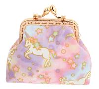 Garneck Unicorn Coin Purse Cute Change Pouch for Women Cloth Cosmetic Storage Bag for Lipstick Mobile Phone Tissues Mirror Adorable Pink Purple Design Gift for Friends