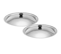 Garneck Universal Lid for Pots Pans and Skillets, 2Pcs 30cm Stainless Steel Universal Lid for Pots Cookware Frying Pan Paella Pan Frying Pot Cover Replacement