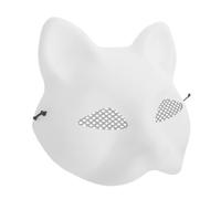 Garneck Unpainted Cat Face Mask DIY Blank Paintable Plastic Masquerade Prop for Halloween Festivals Cosplay Comfortable Breathable Design for Extended Wear for Creative Decoration