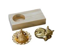Garneck Vintage Arabic Incense Burner with Wood and Metal Multifunctional Desktop Censer Ornament for Living Room Meditation Yoga Stable Flat Base Aromatherapy Holder
