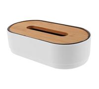 Garneck Vintage Bamboo Tissue Box Holder Decorative Paper Napkin Case for Home and Office Smooth Hand Feel Elegant Desktop Organizer for White Simple Japanese Style