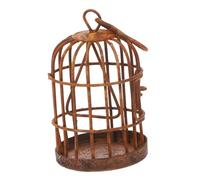 Garneck Vintage Bird Cage Decoration Small Cast Iron Birdcage for Bonsai Dollhouse Chic Hollow Design for Home Decor Lightweight Portable Miniature Iron Birdcage for Houses