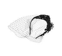 Garneck Vintage Black Mesh Veil Headband Retro Bridal Hair Accessory for Women Flapper Style Lightweight Comfortable for Weddings Tea Parties