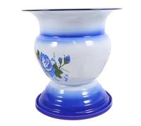 Garneck Vintage Blue Enamel Spittoon Pee Bucket Thickened Retro Household Convenient Toilet Night Urine Pot Chinese Style for Home Bathroom Safety Aid Random Style