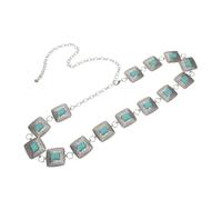 Garneck Vintage Bohemian Waist Chain with Turquoise Accents Metal Cowgirl Belt for Women Elegant Body Jewelry for Summer Dresses Formal Events Beach Parties Accessory