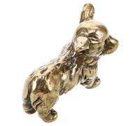 Garneck Vintage Brass Corgi Figurine Miniature Dog Decor with Smooth Surface and Fine Craftsmanship Solid Brass Animal Statue for Indoor Desktop Ornament Collectible Home Decoration