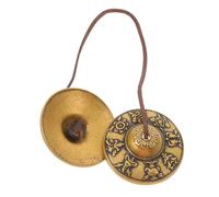 Garneck Vintage Brass Meditation Bell Cymbals High Grade Brass for Yoga Feng Shui for Performers Beginners Versatile Chime for Sound Healing Musical Experiences