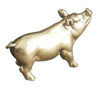 Garneck Vintage Brass Pig Figurine Chinese Zodiac Animal Desktop Statue Decoration for Home Office Store Collectible Ornament