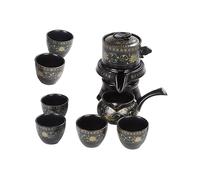 Garneck Vintage Ceramic Tea Set with Scalding Design for Office and Home Smooth Mouth Teacup Suitable for Loose Leaf Flowering Tea and Teabag Brewing Elegant Chinese Ceramic Teapot Kit for
