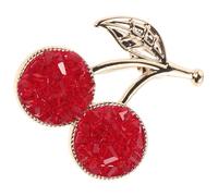 Garneck Vintage Cherry Brooch Cherry Pin for Women Minimalist Rhinestone Copper Badge Elegant Classic Accessory for Everyday Outfits 1.26x1.26x0.47in