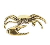 Garneck Vintage Copper Crab Statue with Giant Claws Creative Retro Figurine Home Decor Desktop Ornament Copper Material Small Space-saving Decorative Sculpture