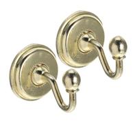 Garneck Vintage Gold Curtain Holdbacks Tieback Hooks Alloy Pommel Wall Mounted Hooks for Drapes Hat and Coat Hangers Door Hook with Base Screws and Anchors 2 Pack