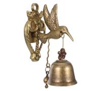 Garneck Vintage Hummingbird Doorbell Chime Sturdy Copper Metal Wind Chime for Entrance and Wall Decor Easy to Install Retro Animal Bell for Indoor Outdoor Garden Patio with Melodious Sound