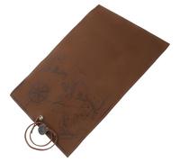 Garneck Vintage Leather Roll up Pencil Case with Treasure Map Pattern, Foldable Strap and Matte Surface, Large Capacity Storage Pouch for Travel and Artists