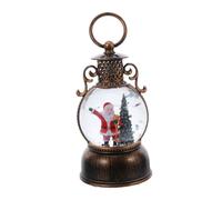 Garneck Vintage Lighted Snow Globe Lantern with Music Portable Handheld Christmas Table Decoration Battery USB Powered No Batteries Included Water-resistant Glitter Xmas Music Box for