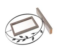 Garneck Vintage Metal Leaf Photo Frame Floating Dual-sided Desk Display for Family Memorial Rustic Office Tabletop Picture Holder with Easy Photo Exchange