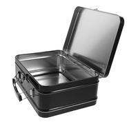 Garneck Vintage Metal Tin Lunch Box with Handle Leakproof Locking Flip Lid Portable Small Storage Container for Snacks Crafts Jewelry Keepsakes Secure Hinged Lid and Food Storage