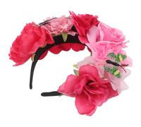 Garneck Vintage Mexican Flower Crown Headband with Realistic Butterfly and Flower Details, Polyester Material, Elegant Retro Style Hair Accessory for Parties and Themed Costumes